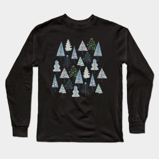 CHRISTMAS TREES Doodle Xmas Winter Hygge Holidays - UnBlink Studio by Jackie Tahara Long Sleeve T-Shirt